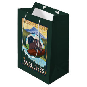 Beaver & Mt. Hood - Welches, Oregon Medium Gift Bag