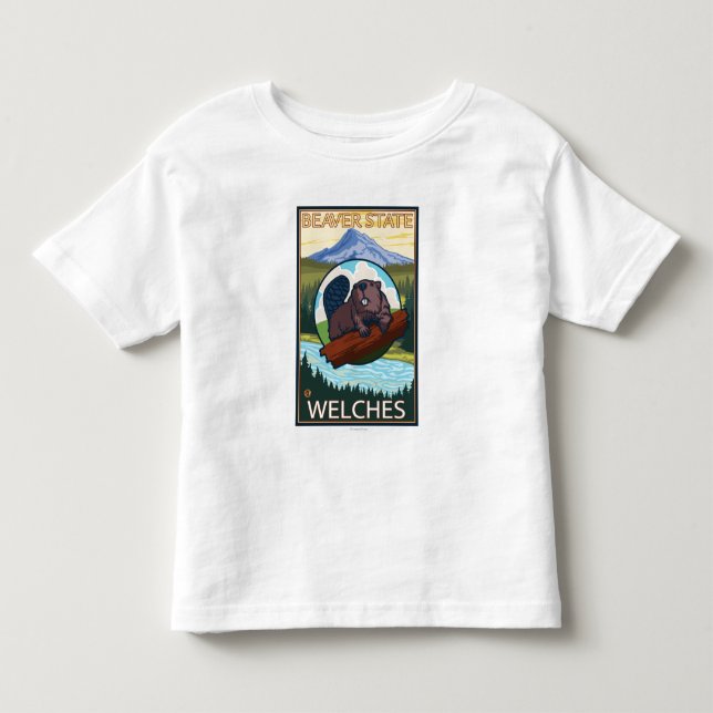 Beaver & Mt. Hood - Welches, Oregon Toddler T-Shirt (Front)