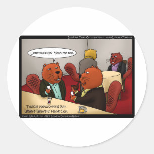 Beaver Networking Funny Gifts Tees & Cards Classic Round Sticker