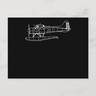 Beaver On Floats Sea Plane Pilot  Front & Back Invitation Postcard