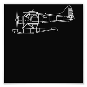 Beaver On Floats Sea Plane Piot Funny Gift Photo Print