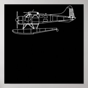 Beaver On Floats Sea Plane Piot Funny Gift Poster