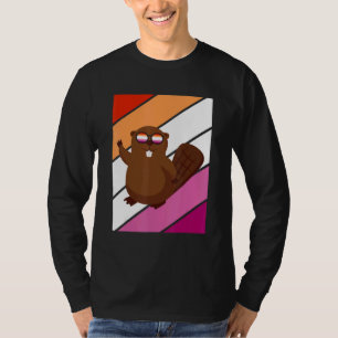 Beaver Pride Lesbian Flag LGBTQ Proud Ally Pride S T-Shirt