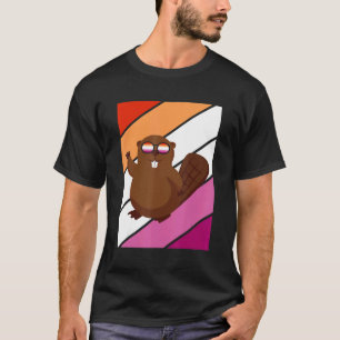 Beaver Pride Lesbian Flag LGBTQ Proud Ally Pride S T-Shirt