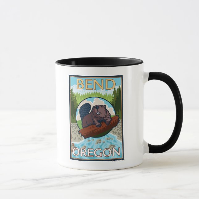 Beaver & River - Bend, Oregon Mug (Right)