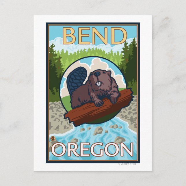 Beaver & River - Bend, Oregon Postcard (Front)
