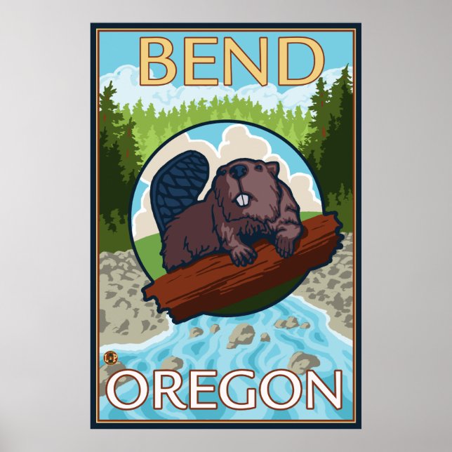 Beaver & River - Bend, Oregon Poster (Front)