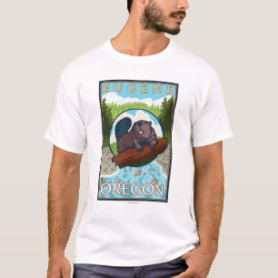 Beaver & River - Eugene, Oregon T-Shirt