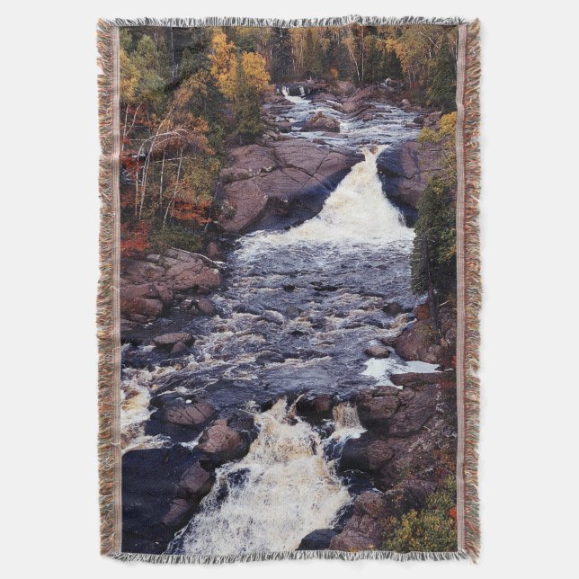 Beaver River Falls tall throw blanket (Front Vertical)
