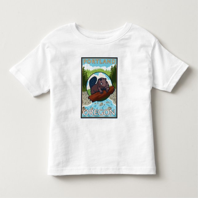 Beaver & River - Portland, Oregon Toddler T-Shirt (Front)
