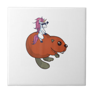 Beaver Shirt Funny Unicorn Beaver Lover Gift T-Shi Tile
