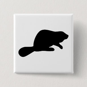 Beaver Silhouette 15 Cm Square Badge