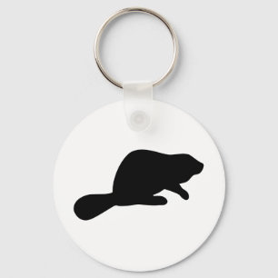Beaver Silhouette Key Ring