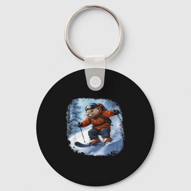 Beaver Ski  Key Ring (Front)