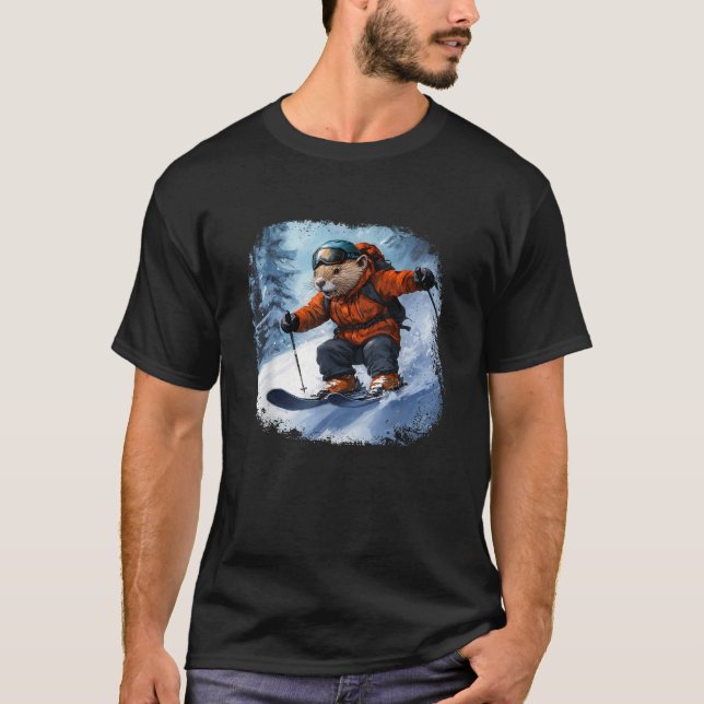 Beaver Ski  T-Shirt (Front)