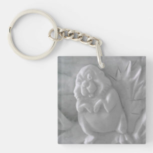 Beaver Snow Sculpture, Hotel de Glace, Quebec Key Ring