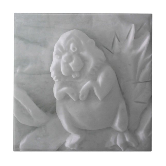 Beaver Snow Sculpture, Hotel de Glace, Quebec Tile (Front)