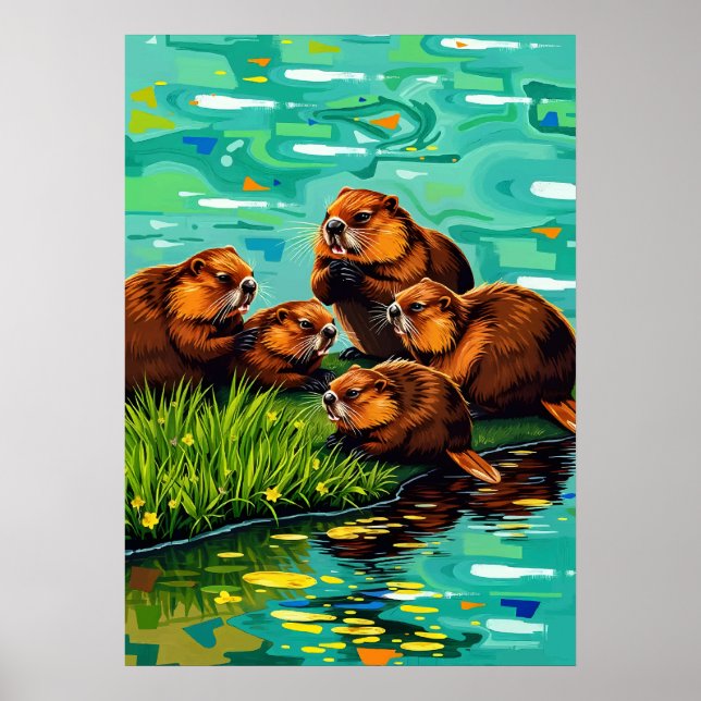 Beaver Squad Gathering at the Riverside Poster (Front)