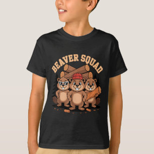 Beaver squad sunglasses lumberjack woods group T-Shirt