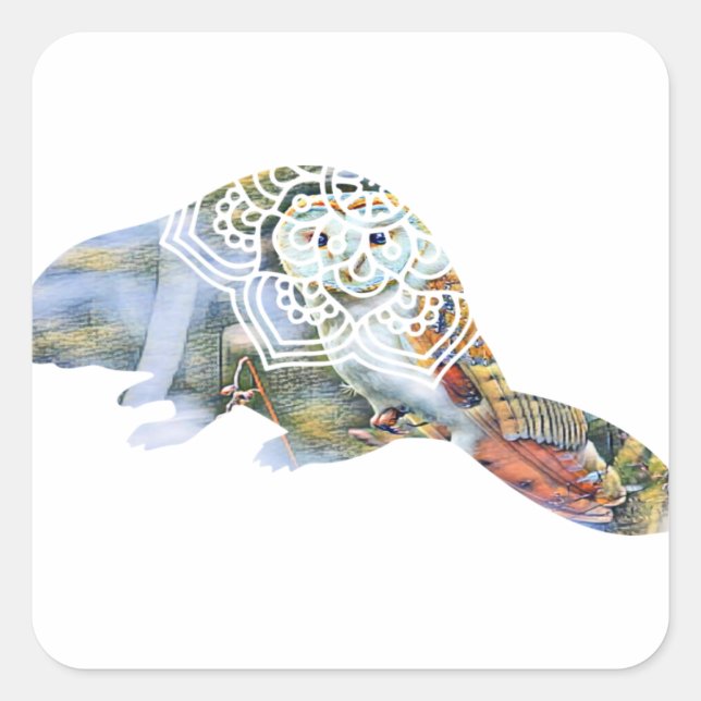 Beaver Square Sticker (Front)