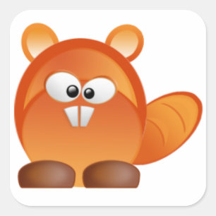 Beaver Square Sticker