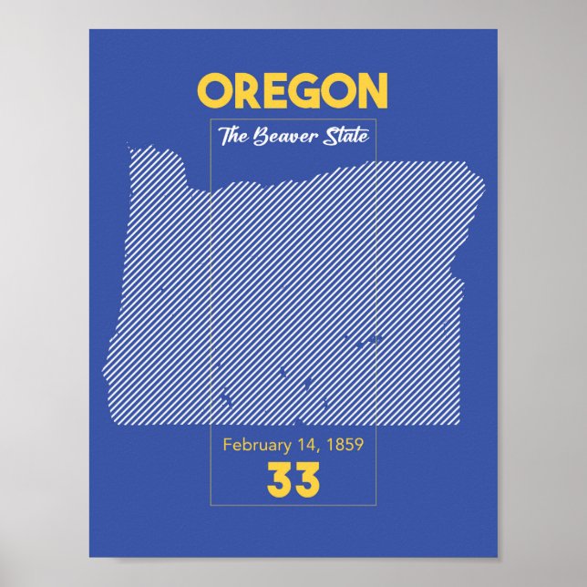 Beaver State, Oregon State Art  Poster (Front)