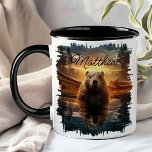 Beaver Sunrise Lake Reflection Mug<br><div class="desc">Enjoy your favourite beverage with the Beaver Sunrise Lake Reflection Mug. This unique mug features a stunning design of a beaver in a serene lake at sunrise, with the warm, golden hues and majestic mountains beautifully reflected in the water. Customised with your name, it adds a special touch that makes...</div>