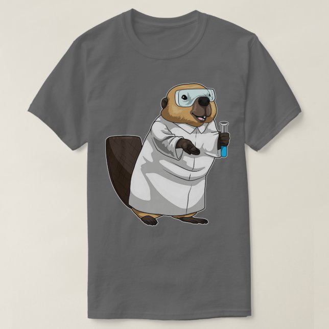 Beaver Teacher Test tube Chemistry T-Shirt (Design Front)