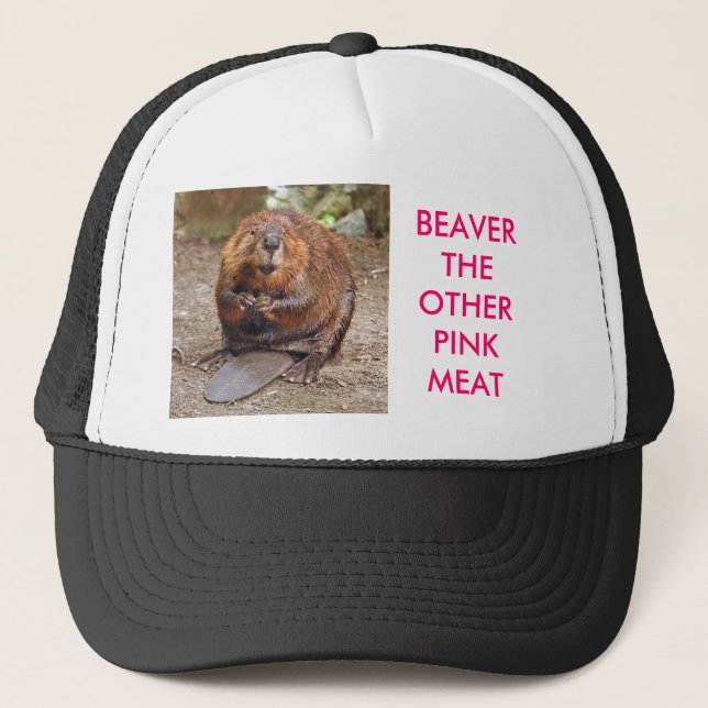 BEAVER THE OTHER PINK MEAT TRUCKER HAT (Front)