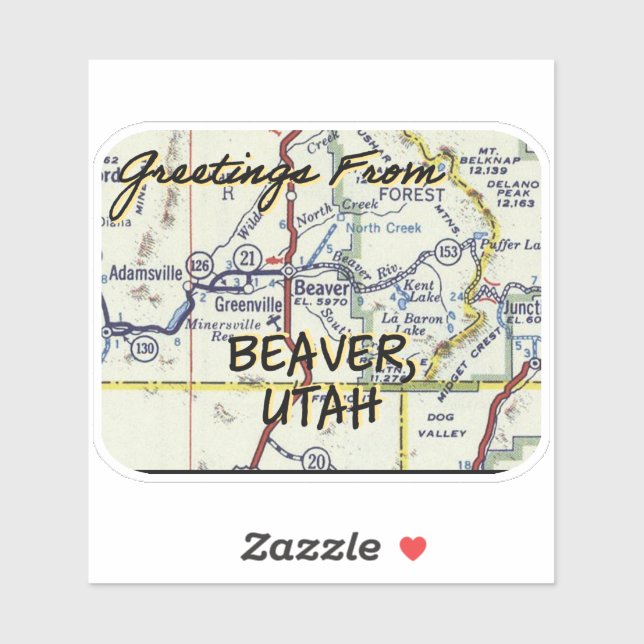 Beaver UT Vintage Map (Sheet)