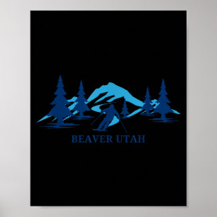 Beaver utah ski resort skiing skier poster