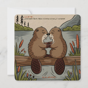 Beaver Valentine Holiday Card