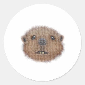 Beaver Watercolour Portrait Painting Classic Round Sticker