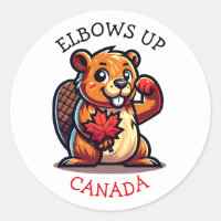 Beaver with a Maple Leaf and Elbows Up Canada Big