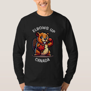 Beaver with a Maple Leaf and Elbows Up Canada Big T-Shirt