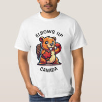 Beaver with a Maple Leaf and Elbows Up Canada Big
