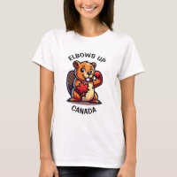 Beaver with a Maple Leaf and Elbows Up Canada Big