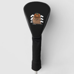 Beaver With A Pumpkin Head - Halloween Beaver Golf Head Cover