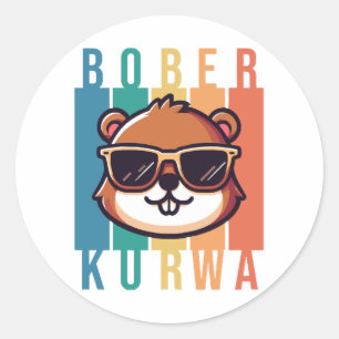 Beaver with Sunglasses Classic Round Sticker