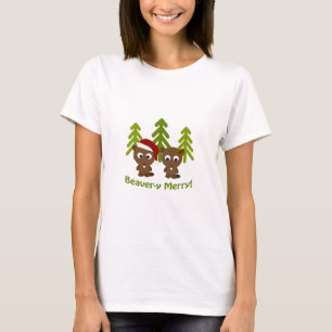 Beaver-y Merrry! Christmas Beavers T-Shirt