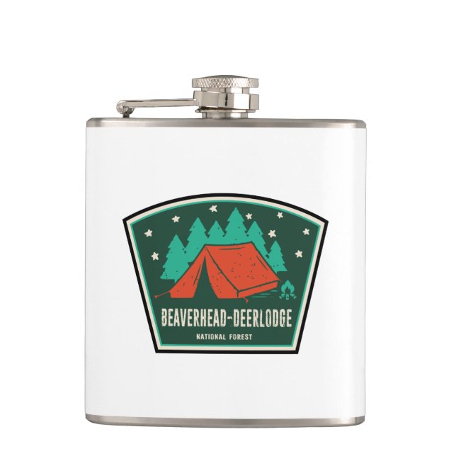 Beaverhead-Deerlodge National Forest Camping Hip Flask (Front)