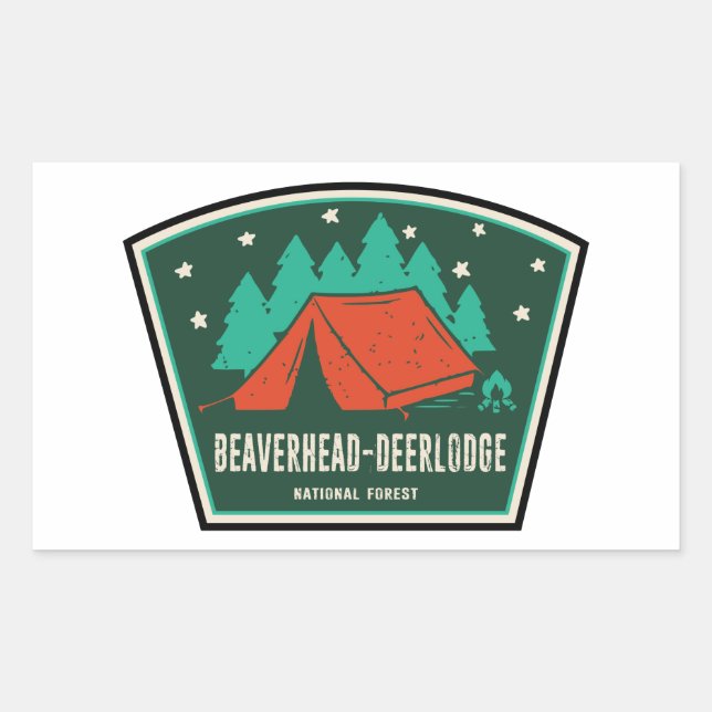 Beaverhead-Deerlodge National Forest Camping Rectangular Sticker (Front)