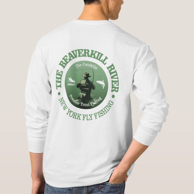Beaverkill River (Fly Fishing) T-Shirt (Back)