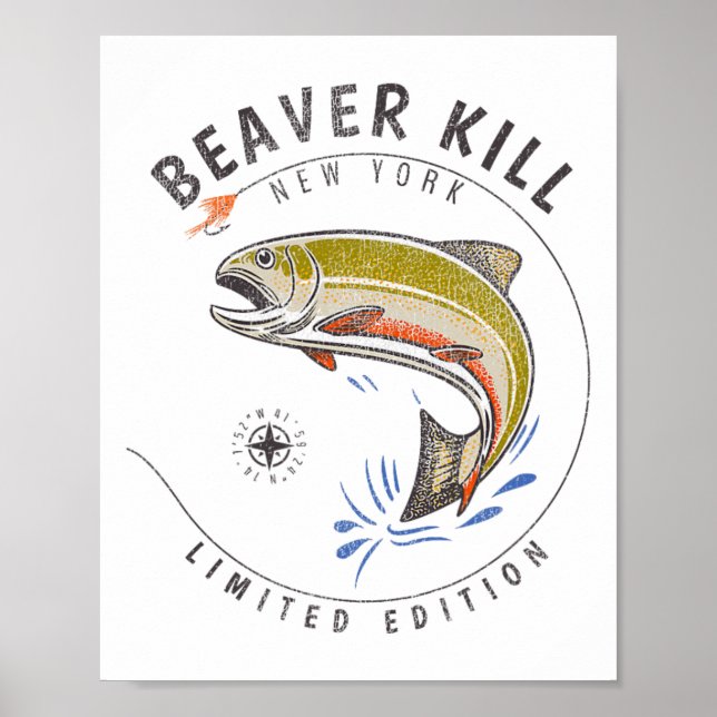 Beaverkill River New York Fly Fishing Souvenir Bea Poster (Front)