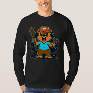 Beaverly Happy  Happy Working Colorful Beaver Imag T-Shirt
