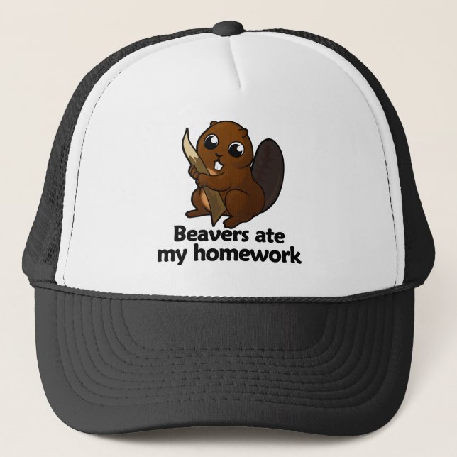 Beavers ate my homework trucker hat (Front)