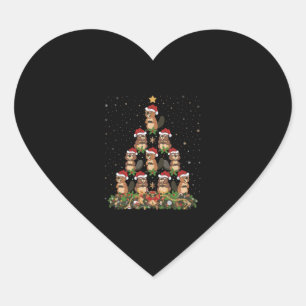 Beavers Christmas Tree Gift Funny Christmas Beaver Heart Sticker