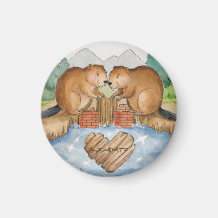 Beavers in Love Magnet