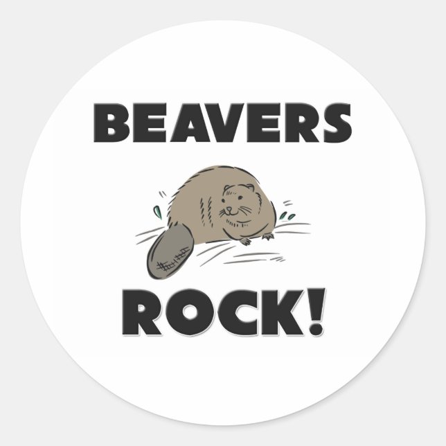 Beavers Rock Classic Round Sticker (Front)