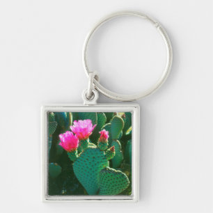 Beavertail Cactus Flowers Key Ring